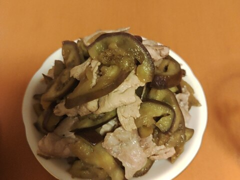 なすと豚肉の甘酢炒め